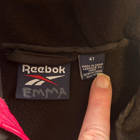 REEBOK Girls Black with Fuchsia Pink Ski Snow Jacket Hooded Zip Size 4T - Picture 5 of 8